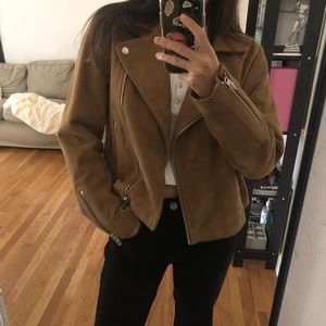 Topshop Suede Jacket Real Leather